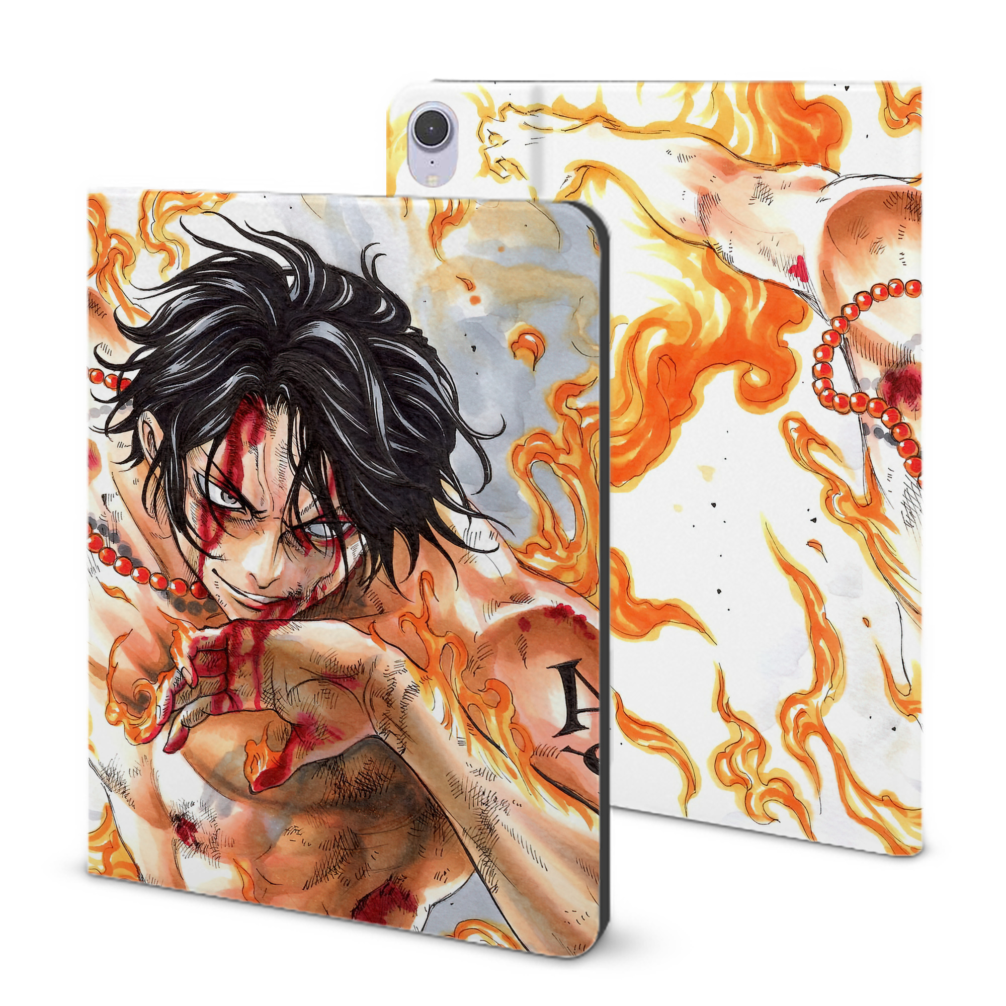 （画像用） ワンピース ONE PIECE IPad ケース ブック型 PUレザー TPU 耐衝撃 軽量 薄型 ペン収納なし 全面保護 IPad 各モデル対応